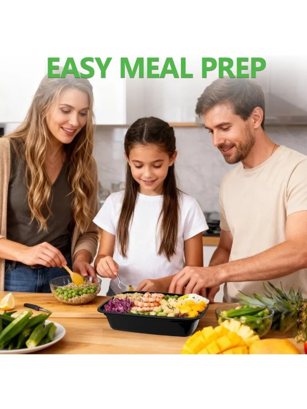 60 Pack Meal Prep Containers - 38 oz Stackable Bento Boxes, BPA-Free, Microwave